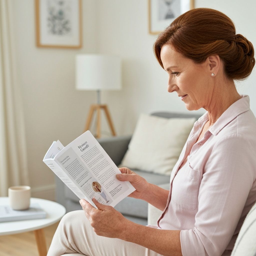 Person reading informational content in peaceful setting